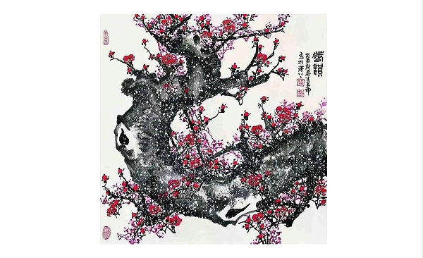 中国花鸟画-红梅